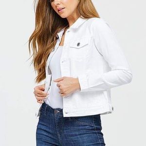 White Lightweight Twill Denim Jean Jacket